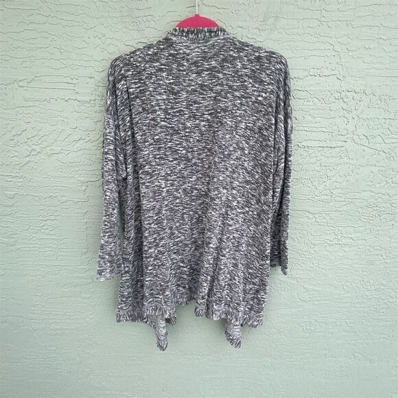 Bobeau Women's 1X Gray Open Front Cardigan Long Sleeve Sweater - Picture 2 of 8